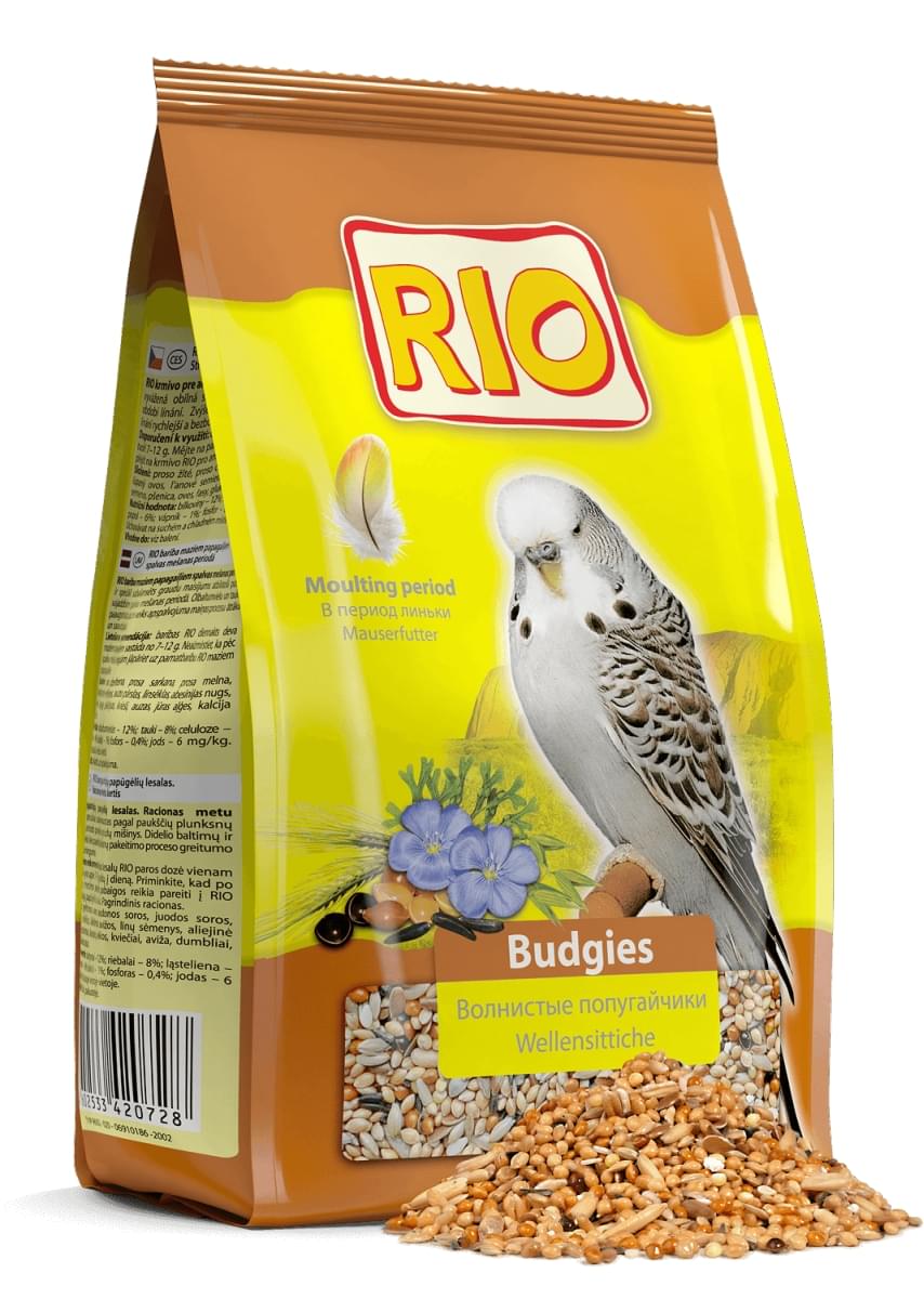 купить  Корм RIO для волнистых попугайчиков в период линьки 500гр